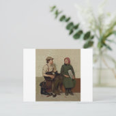 Tête à Tête~Shoe Shine Boy ~ News Girl Briefkaart (Staand voorkant)