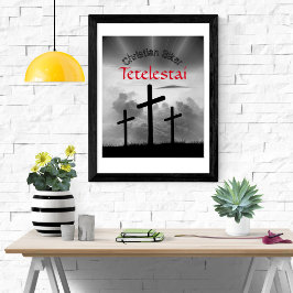 Tetelestai Christelijke motorrijder Poster
