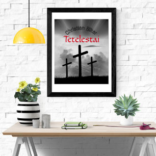 Tetelestai Christelijke motorrijder Poster
