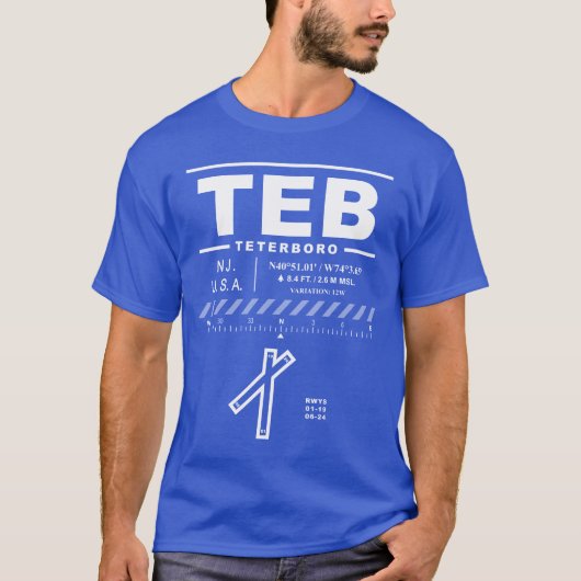 Teterboro Luchthaven TEB T-shirt (Voorkant)