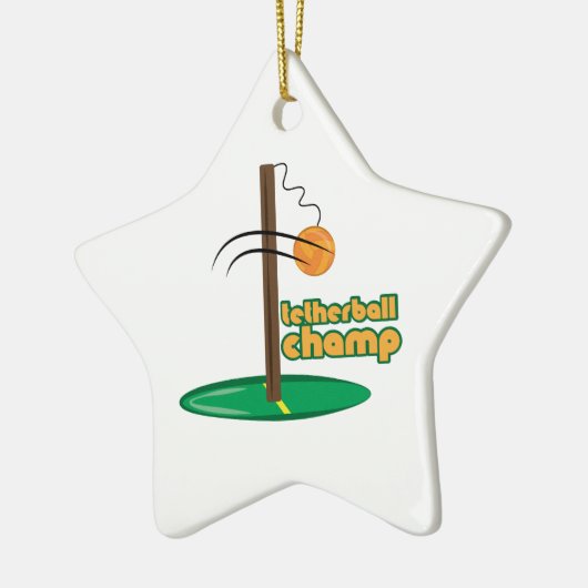Tetherball Champ Keramisch Ornament (Links)