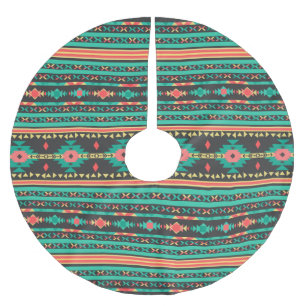 Tetnisch geometrisch patroon van de wolstam kerstboom rok