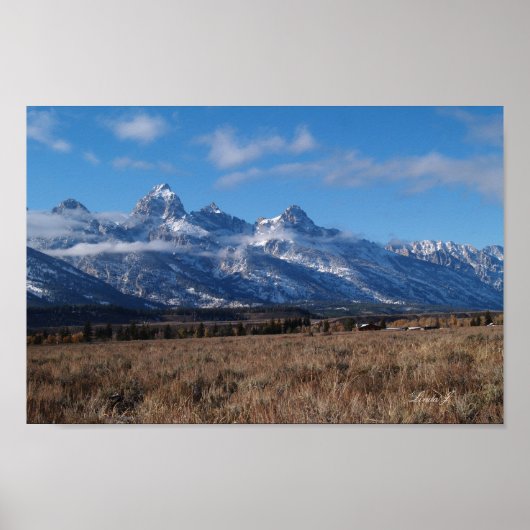 Teton Mountains in Western USA Canvas Print (Voorkant)