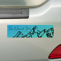 Teton National Park Blauw-groene Bumpersticker