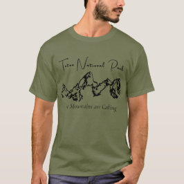 Teton National Park Donker Minimaal T-shirt