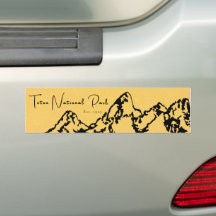 Teton National Park Gele Bumpersticker