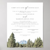 TETON National Park huwelijksakte Keepsake Poster (Voorkant)