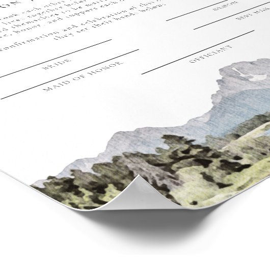 TETON National Park huwelijksakte Keepsake Poster (Hoek)