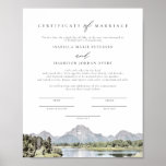 TETON National Park huwelijksakte Keepsake Poster<br><div class="desc">Deze huwelijksakte toont een waterverf van het Teton National Park. Bewerk eenvoudig *meeste* bewoordingen en wijzig lettertypen om aan te sluiten bij uw ceremonie en de stijl van het paar. Voor de beste kwaliteit, zorg ervoor dat u matte papier te gebruiken, zodat handtekeningen niet vlekken. Dit huwelijksakte is de perfecte...</div>