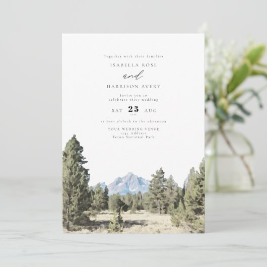 TETON NATIONAL PARK Mountain Skyline Bruiloft Kaart (Staand voorkant)