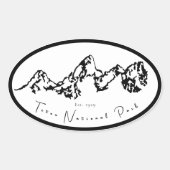 Teton National Park Oval Sticker (Voorkant)