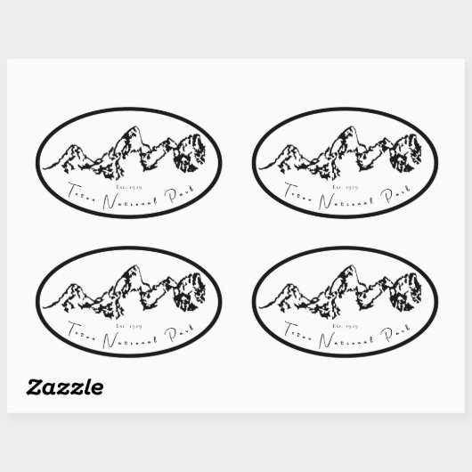 Teton National Park Oval Sticker (Vel)