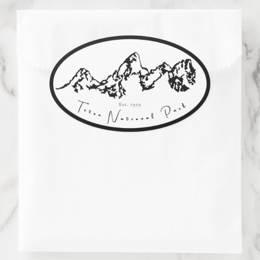 Teton National Park Oval Sticker (Tas)