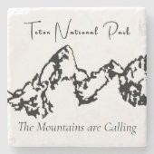Teton National Park Stone Onderzetter (Voorkant)