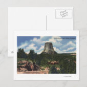 Teton National Park, WY - Devil's Tower nabij Briefkaart (Voorkant / Achterkant)
