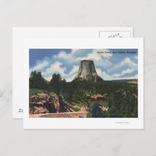 Teton National Park, WY - Devil's Tower nabij Briefkaart (Voorkant / Achterkant)