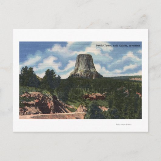 Teton National Park, WY - Devil's Tower nabij Briefkaart (Voorkant)