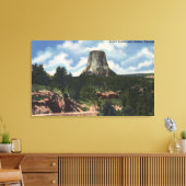 Teton National Park, WY - Devil's Tower nabij Canvas Afdruk (Insitu (Woonkamer))