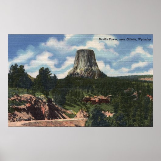 Teton National Park, WY - Devil's Tower nabij Poster (Voorkant)