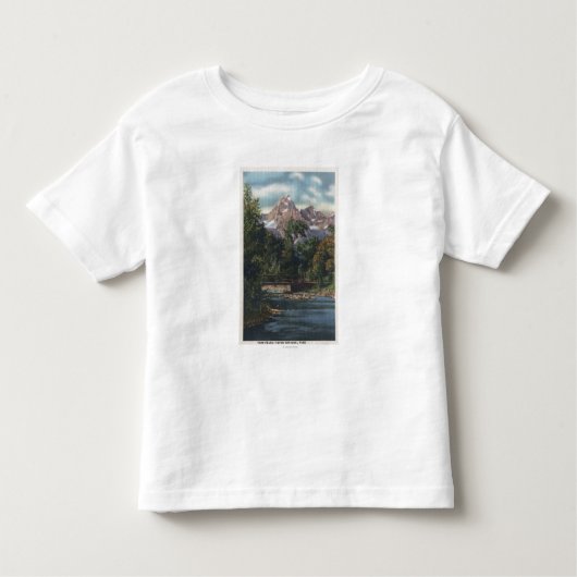 Teton National Park, WY - Twin Peaks Uitzicht Kinder Shirts (Voorkant)