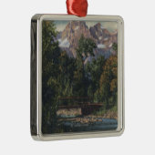 Teton National Park, WY - Twin Peaks Uitzicht Metalen Ornament (Rechts)