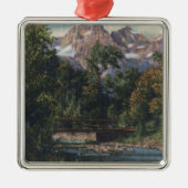 Teton National Park, WY - Twin Peaks Uitzicht Metalen Ornament (Voorkant)