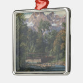 Teton National Park, WY - Twin Peaks Uitzicht Metalen Ornament (Links)