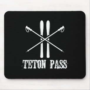 Teton P Wyoming Ski Skier Nordic Alpine Dow Muismat