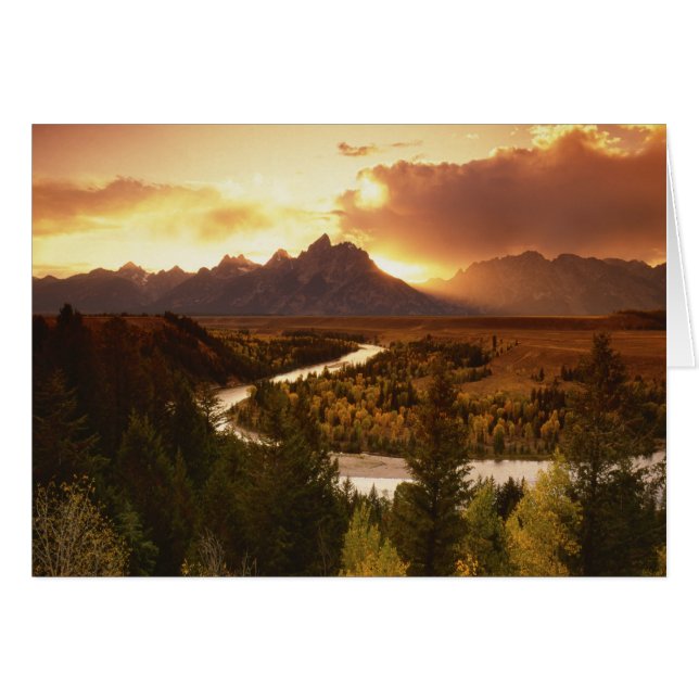 Teton Range bij zonsondergang, vanuit Snake River (Voorkant Horizontaal)