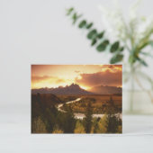 Teton Range bij zonsondergang, vanuit Snake River Briefkaart (Staand voorkant)