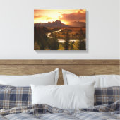 Teton Range bij zonsondergang, vanuit Snake River Canvas Afdruk (Insitu (Slaapkamer))