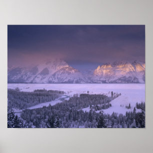 Teton Range from Snake River Overlook, Grand Poster