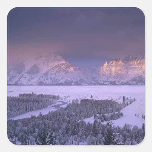 Teton Range from Snake River Overlook, Grand Vierkante Sticker (Voorkant)