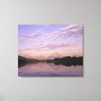 Teton Range gereflecteerd op de Snake River. Grand Canvas Afdruk