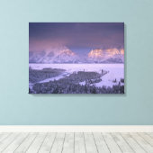 Teton Range vanaf Snake River Overlook, Grand Canvas Afdruk (Insitu (Houten vloer))