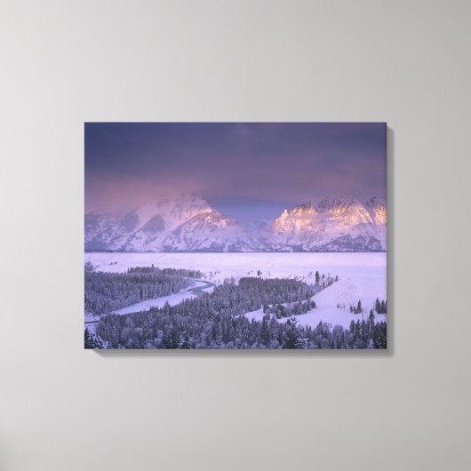 Teton Range vanaf Snake River Overlook, Grand Canvas Afdruk (Voorkant)
