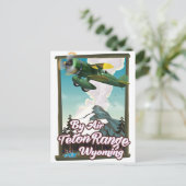 Teton Range Wyoming Lucht reisposter Briefkaart (Staand voorkant)
