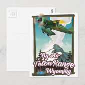 Teton Range Wyoming Lucht reisposter Briefkaart (Voorkant / Achterkant)