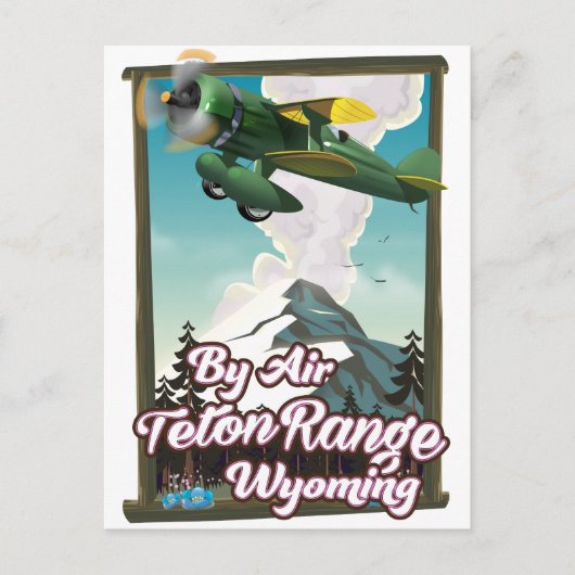 Teton Range Wyoming Lucht reisposter Briefkaart (Voorkant)
