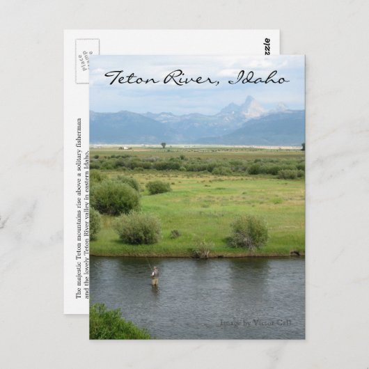 Teton River, Idaho Fisherman Briefkaart (Voorkant / Achterkant)