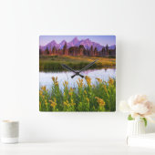 Teton Sunrise Vierkante Klok (Huis)