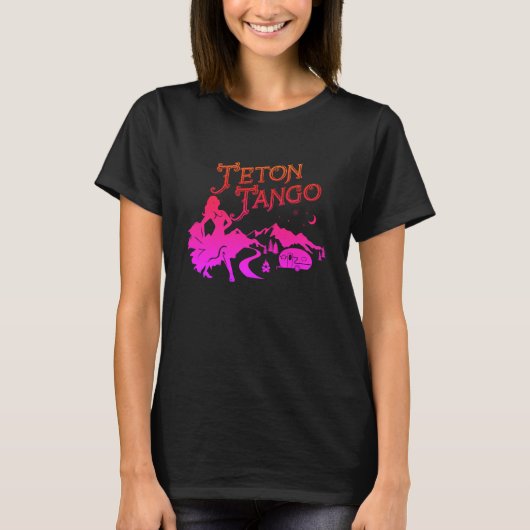 Teton Tango Design roze&blk T-shirt (Voorkant)