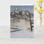 Teton Winter Originele Kunst Alle Occasie Kaart (Gele Bloem)