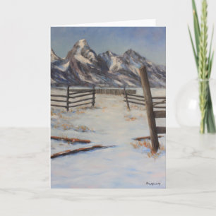 Teton Winter Originele Kunst Alle Occasie Kaart