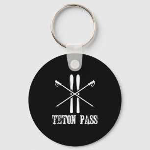 Tetonpas Wyoming ski skiër skisport nordic alpien Sleutelhanger