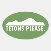 Tetons alstublieft ovale sticker (Voorkant)