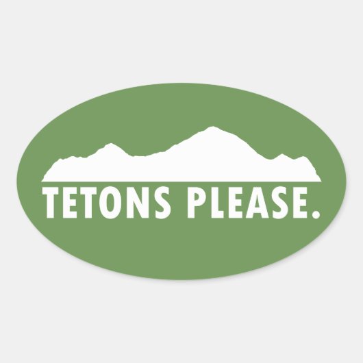 Tetons alstublieft ovale sticker (Voorkant)