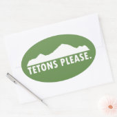 Tetons alstublieft ovale sticker (Envelop)
