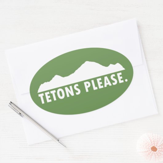 Tetons alstublieft ovale sticker (Envelop)