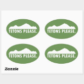 Tetons alstublieft ovale sticker (Vel)